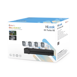 [HL-1080-CV/A] Kit Turbohd 1080p / Dvr 4 Canales / 4 Cámaras Bala Colorvu Con Micrófono Integrado / Fuente De Poder / Accesorios De Instalación