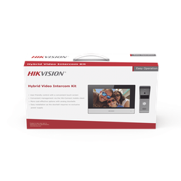 [DS-KIS303-P] Kit De Videoportero Analógico De Metal / Ip A 4 Hilos Con Función De Llamada A App Hik-connect / Monitor Se Conecta A Internet Por Cable O Wifi Y Por 4 Hilos Al Frente De Calle  Ip65 / Expandible A Mas Equipos