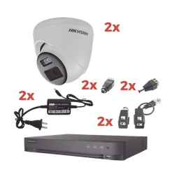 [KH-1080P-2E-TWA] Kit Audio Bidireccional Turbohd 1080p / Dvr 4 Canales / 2 Cámaras Eyeball (exterior) Con Bocina Y Microfóno Integrado / 2 Fuentes De Poder / Accesorios