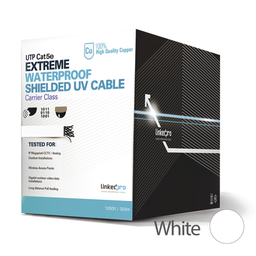 [PRO-CAT5-EXT-LITEW] Bobina De Cable De 305 M, Cat5e, Para Intemperie, Sin Blindar, Color Blanco, Ul, Para Aplicaciones En Cctv, Redes De Datos.