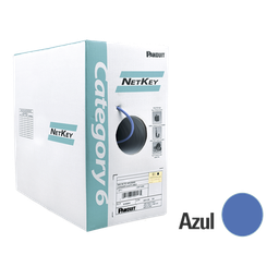 [NUR6C04BU-C] Bobina De Cable Utp 305 M. De Cobre, Netkey, Azul, Categoría 6 (24 Awg), 1000mbps, Riser (cmr), De 4 Pares