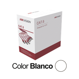 [DS-1LN6U-W/CCA] Bobina De Cable Utp 305 Mts / Cat 6 (24 Awg) / Color Blanco / Pvc (cm) / Uso En Interior / Cca (cobre Con Aluminio) / Aplicaciones De Cctv Y Redes De Datos