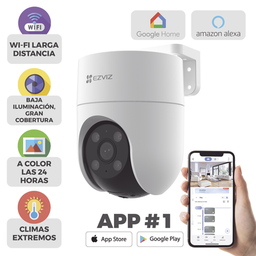 [CS-H8C] Camara Pt Wifi / 2 Megapixel /  Cobertura 360° / Detección Humana / Seguimiento Inteligente / Sirena / Luz Parpadeante / Colores En Oscuridad / Micro Sd / Audio De Dos Vías / Exterior Con Protección