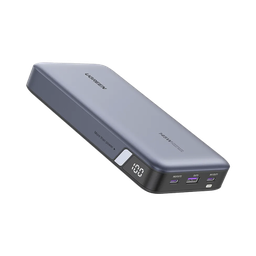 [90597A] Power Bank De 25000mah | 3 Salidas 145w Max. | Usb-a + 2 Usb-c | Pd 3.0, Qc3.0 | Fcp | Scp | Pantalla Inteligente | Carcasa Ignifuga | Color Gris | Incluye Cable Usb De 50cm | Carga Tu Laptop De Manera Segura.