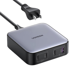[90736] Cargador De Escritorio De 100w | 4 Puertos De Carga Rápida | 3 Usb-c | 1 Usb-a | Tecnología Gan Ii +sic | Power Delivery 3.0 | Quick Charge 4.0 | Chip Confiable Y Carga Inteligente | Optimiza La Experiencia De Carga