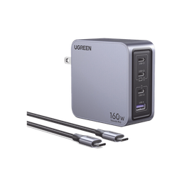 [25876] Cargador De 160w Serie Nexode Pro | 4 Puertos De Carga Rápida | 3 Usb-c | 1 Usb-a | Tecnología Ganinfinity | Pd3.1 De 140w / Qc4.0 | Tecnología De Protección Térmica | Optimiza La Carga | Caja De Aluminio | Incluye Cable