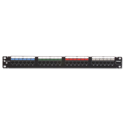 [HD6-24] Patch Panel Utp Hd6 De 24 Puertos, Precargado Con Jacks Categoría 6, Plano, 1ur