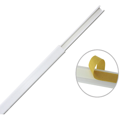 [TMK-0812-CC] Canaleta Color Blanco De Pvc Auto Extinguible, De Una Vía, 12 X 8 Mm Tramo De 6 Pies Con Cinta Adhesiva (5000-21252)