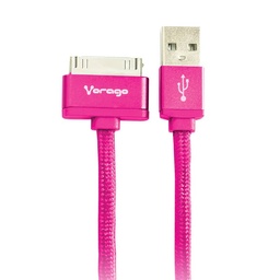 [7502266674092-V] CABLE VORAGO CAB-118 USB-APPLE DOCK 1 METRO ROSA BOLSA