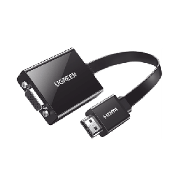 [40248] Adaptador Hdmi A Vga / Resolución 1080p / Audio 3.5mm / Con Puerto Micro Usb Para Alimentación / Plug &amp;  Play / No Requiere Controlador / Abs / Flexible Y Duradero