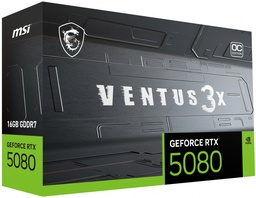 [GEFORCE RTX 5080 16G VENTUS 3X OC PLUS-1] Tarjeta De Video Msi Nvidia Geforce Rtx 5080 Pci E Gen 5 /16gb/gddr7/estandar/1hdmi/3xdp/gama