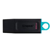 [DTX/64GB] Memoria Flash Usb Kingston Data Traveler Exodia 64gb Gen 1 3.2 Tipo A Negro C/anillo Azul Ocean
