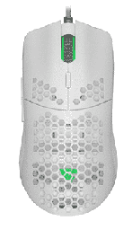 [Dim-30491] MOUSE PARA GAMING GAME FACTOR LASER MOG601 BLANCO 16000 DPI PIXART 3389 7 BOTONES RGB ULTRALIGHT