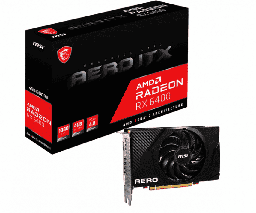 [Dim-rx6400] Tarjeta  De Video MSI AMD Radeon Rx 6400 Aero Itx 4gb 64-bit GDDR6