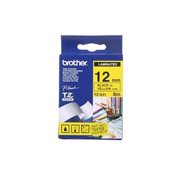 [TZE631] Cinta Brother Tze631 Laminada Estandar Negro / Amarillo 12mm X 8m