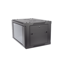 [DS-XS6406-S/B] Gabinete Para Montaje En Pared - Piso / Puerta De Cristal Templado / Cuerpo Fijo / 6 Unidades De Rack / 19" / Fabricado En Acero