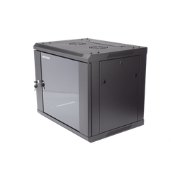 [DS-XS6409-S/B] Gabinete Para Montaje En Pared - Piso / Puerta De Cristal Templado / Cuerpo Fijo / 9 Unidades De Rack / 19" / Fabricado En Acero