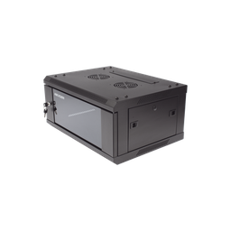 [DS-XS6404-S/B] Gabinete Para Montaje En Pared - Piso / Puerta De Cristal Templado / Cuerpo Fijo / 4 Unidades De Rack / 19" / Fabricado En Acero