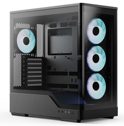 [4711530964071] Gab Aerocool P500a Black 4 Vent Rgb Crist Temp Atx