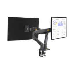 [G65-NB] Montaje De Escritorio Articulado Para 2 Monitores De 27-34" /  Soporta Hasta 16 Kg  Por Brazo/ Vesa 75 X 75 / 100 X 100 / Acero / Giro: 360°