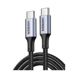 [70427] Cable Usb-c A Usb-c | 1 Metro | Carga Rápida De Hasta 100w | Transferencia De Datos 480 Mbps | Pd3.0 | Qc4.0/3.0/2.0 | Fpc | Afc | Protección Integrada| Caja De Aluminio | Nylon Trenzado | Amplia Compatibilidad | Color Negro.