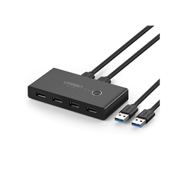 [30768] Conmutador Usb Para Compartir 4 Puertos Usb 3.0 A 2 Pc Ìs | Cambio Mediante Botón | Incluye Dos Cables Usb De 1.5 M | Abs | Permite Que 2 Usuarios Compartan 4 Dispositivos Periféricos Usb3.0, Como Una Impresora, Un Escáner, Etc.