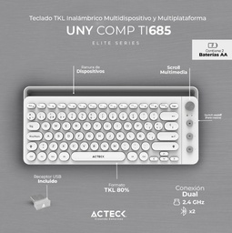 [AC-934190] Teclado Acteck Uny Comp Ti685 2.4ghz 3 Modos Bt Blanco (ac-934190)