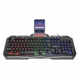 [766623180610-M] Teclado Gaming Manhattan Porta Celular Metalico (180610)