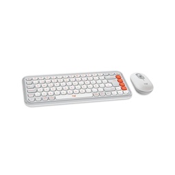 [920-013055] Kit Logitech Pop Icon Teclado/mouse Bt Offwhite/orange (920-013055)