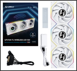 [12TLLCD1W3W.00] Kit 3 Ventiladores Lian Li Unifan Tl White Aspas Invertidas Wireless Lcd 120mm