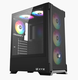 [X-CS-AIRONE3XM-B] Gabinete Xyz Airone 300-x Mesh 6 Vent *120mm Argb Crist Temp/ Malla Atx Black