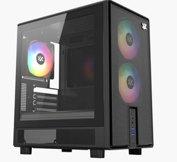 [X-CS-ATOM-B] Gabinete  Xyz Atom 2 Vent *120mm Argb Crist Temp/ Malla Atx Black
