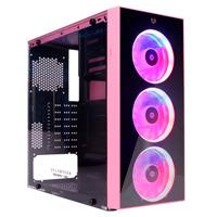 [7506215932806-B] GABINETE BALAMRUSH DRAGONFLY ATX M-ITX 4VENT RGB USB3.0 ROSA BR-932806