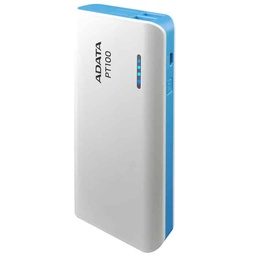 CARGADOR PORTATIL ADATA PT100 BLANCO/AZUL (APT100-10000M-5V-CWHBL)
