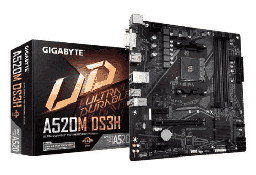 [dim-a520m] Motherboard  GIGABYTE A520M DS3H - DDR4, 128 GB, AMD, Micro ATX pue