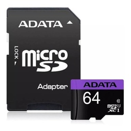 [4713435796849-A] Memoria  Micro Sdxc Adata 64gb Uhs-i U1 C/adapt (ausdx64guicl10-ra1)