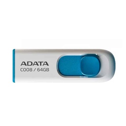 [4713435791462-A] Memoria Flash Adata C008 64gb Usb 2.0 Blanco/azul (ac008-64g-rwe)