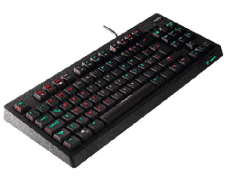 [Dim-VG-K387-BLK-RED] TECLADO PARA GAMING VSG QUASAR RGB SWITCH ROJO OUTEMU VG-K387-BLK-RED, USB NEGRO