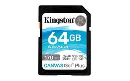[740617301397-K] Memoria  Kingston Sdxc Canvas Go! Plus 170rc10 Uhs-i U3 V30 (sdg3/64gb)