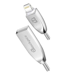 [7500462881559-B] CABLE BLACKPCS (CA-METALICO) LIGHTNING PLATA 100 CM 2.4A (CASLM-2)