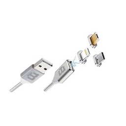 [7500463424397-B] CABLE BLACKPCS (CA-MAG TRIPLE) MAGNETICO 3 EN 1 PLATA 100 CM 2.1A  (CA