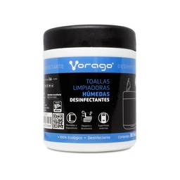 [7502266679585-V] Toallas Humedas Desinfectantes Vorago Cln-107 Bote C/30pz