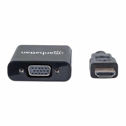 [766623151436-M] Convertidor Manhattan Video Hdmi A Svga, Negro 151436
