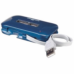 [766623161039-M] Hub Manhattan Usb V2.0  7 Ptos Azul Con Fuente 161039