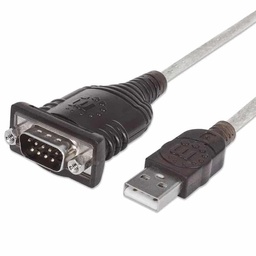 [766623205153-M] Convertidor Manhattan Usb A Serial Db9m 45cm Pl-2303ra  Bolsa 205153