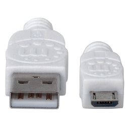[766623323987-M] Cable                                                                                                                                                                                                                                                                                                                                                                                                                                                                                                                                                                                                                                                                                                                                Usb Manhattan V2.0 A-micro B 1.0m Blanco 323987
