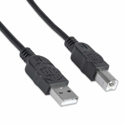 [766623333368-M] Cable           Usb V2.0 Manhattan A-b  1.8m Negro 333368