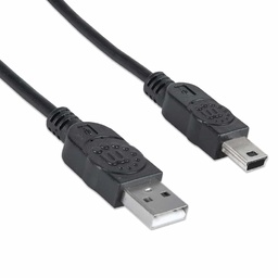 [766623333375-M] Cable  Manhattan Usb A Macho - Mini B Macho 1.8m Negro 333375