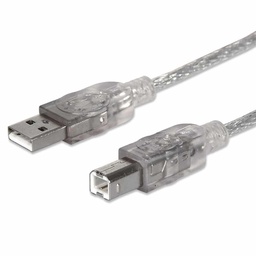 [766623333405-M] Cable  Usb V2.0 Manhattan A-b  1.8m Plata 333405