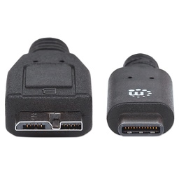 [766623353397-M] Cable                                     Usb-c Manhattan Cm-micro B V3 1.0m Negro 3amp 353397